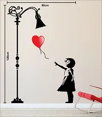 Merical Baloon Girl and Flowers Switch Board Wall Sticker for Living Room, Hall, Bedroom (Material: PVC Vinyl)-thumb4