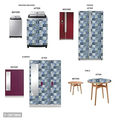 MERICAL Fabulous Blue Marble Square Wallpaper for Home  Kitchen Decor (40cm x 300cm)-thumb5