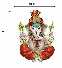 Merical Set of 4 Royal Ganesh, Sherawali Maa, Ekdant, Radhamadhav Jhula Wall Sticker for Wall D?cor, Living Room, Children Room-thumb3