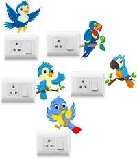 Merical Love You Hamesha and TwitterBird Switch Board Wall Sticker for Living Room, Hall, Bedroom (Material: PVC Vinyl)-thumb1