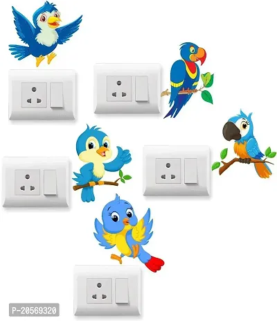 Merical Love You Hamesha and TwitterBird Switch Board Wall Sticker for Living Room, Hall, Bedroom (Material: PVC Vinyl)-thumb2