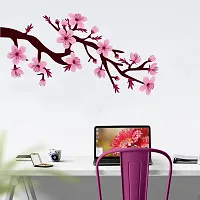 Merical Branch with Beautiful Flower and Folkband Switch Board Wall Sticker for Living Room, Hall, Bedroom (Material: PVC Vinyl)-thumb2