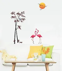 Merical Flamingos and Bamboo and Animals Switch Board Wall Sticker for Living Room, Hall, Bedroom (Material: PVC Vinyl)-thumb4
