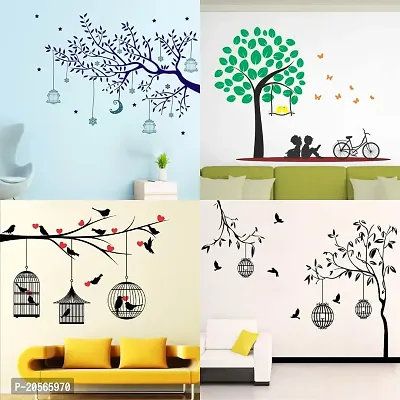 Merical Birdcase Key, Kids Activity, Chinese Flower, Branches Flowers  BirdCages Wall Stickers for Living Room, Hall, Wall D?cor (Material: PVC Vinyl)