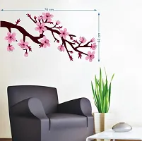 Merical Branch with Beautiful Flower and Folkband Switch Board Wall Sticker for Living Room, Hall, Bedroom (Material: PVC Vinyl)-thumb3