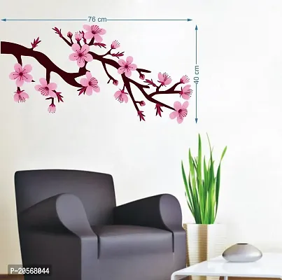 Merical Branch with Beautiful Flower and Folkband Switch Board Wall Sticker for Living Room, Hall, Bedroom (Material: PVC Vinyl)-thumb4