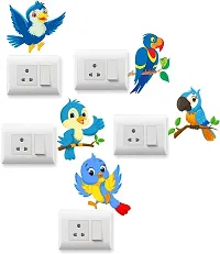 Merical Baloon Girl and TwitterBird Switch Board Wall Sticker for Living Room, Hall, Bedroom (Material: PVC Vinyl)-thumb1