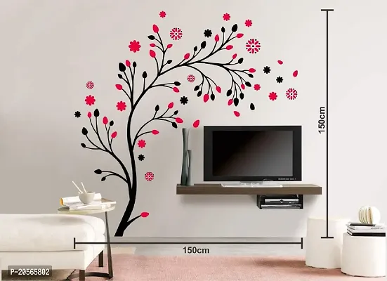 Merical Birdcase Key, Magical Tree, Red Flower  Lantern, Sunrise  Flying Bird Wall Stickers for Living Room, Hall, Wall D?cor (Material: PVC Vinyl)-thumb3
