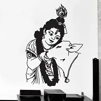 Merical Krishna with Cow and Flowers Switch Board Wall Sticker for Living Room, Hall, Bedroom (Material: PVC Vinyl)-thumb3