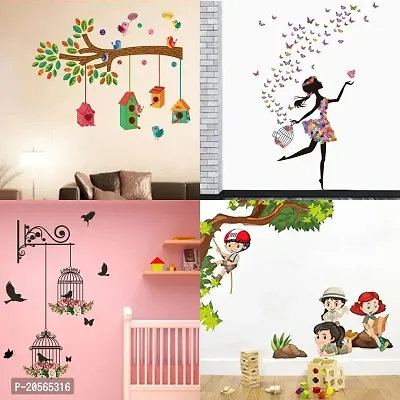 Merical Bird House Branch, Dreamy Girl, Branches and Cages, Kids Activity Wall Stickers for Living Room, Hall, Wall D?cor (Material: PVC Vinyl)