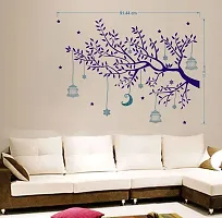 Merical Birdcase Key, Pink Tree Bird  Nest, Royal Ganesh, Royal Peacock Wall Stickers for Living Room, Hall, Wall D?cor (Material: PVC Vinyl)-thumb1