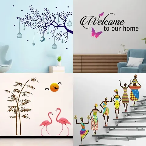 Merical Set of 4 Wall Stickers for Living Room, Hall, Kitchen Wall Decor