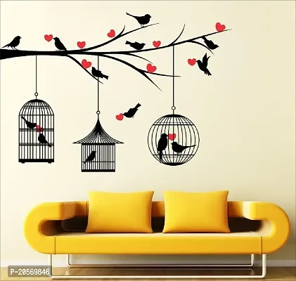 Merical Love Birds with Hearts and Animals Switch Board Wall Sticker for Living Room, Hall, Bedroom (Material: PVC Vinyl)-thumb4
