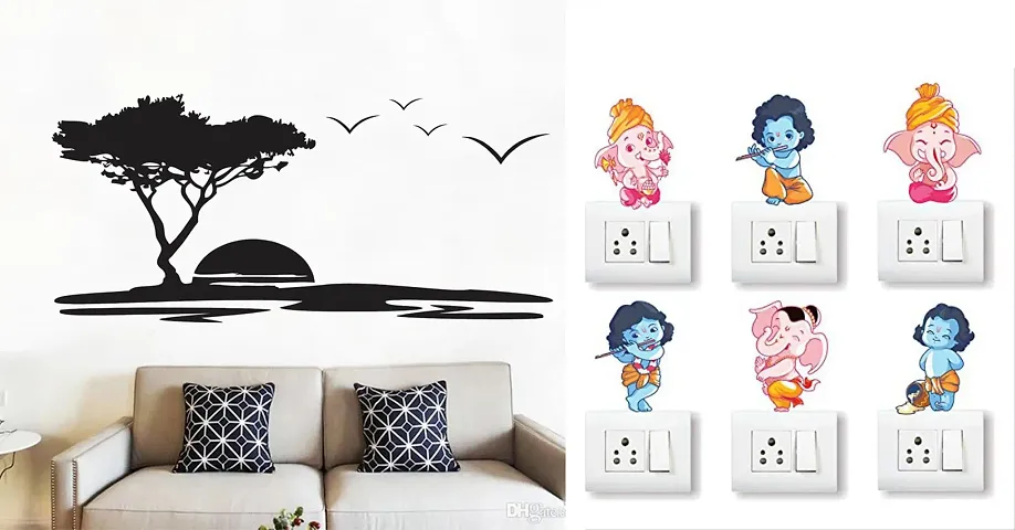 Merical Wall Sticker & Switch Board Sticker for Living Room, Kids Room