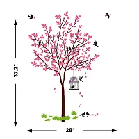 Merical Birdcase Key, Kids Under Tree, Lovebirds  Hearts, Magical Tree Wall Stickers for Living Room, Hall, Wall D?cor (Material: PVC Vinyl)-thumb3