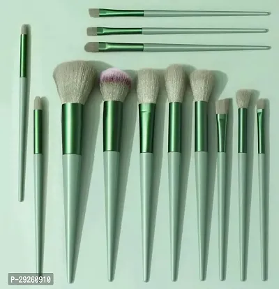 Makeup Brush Set - 13 Piece Makeup Brushes for Eyeshadow, Powder, Blush, Foundation Blending Brush Set with Portable Pouch (Multicolour, Plastic)-thumb2