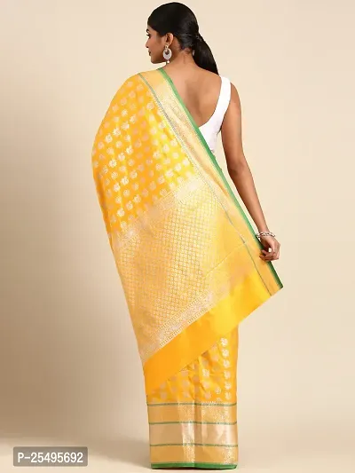 Stylish Silk Blend Saree With Blouse Piece For Women-thumb3