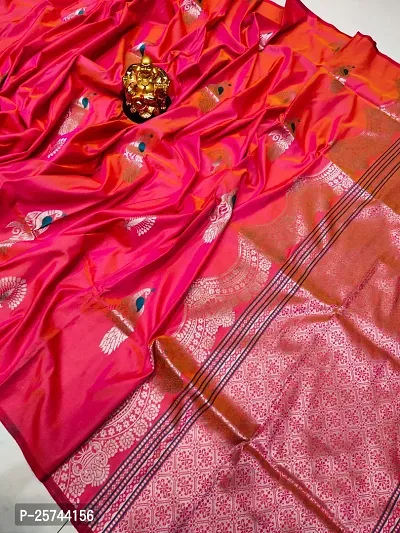 Stylish Litchi Silk  Saree with Blouse piece For Women-thumb0