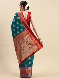 Stylish Silk Blend Saree With Blouse Piece For Women-thumb2