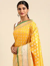 Stylish Silk Blend Saree With Blouse Piece For Women-thumb1