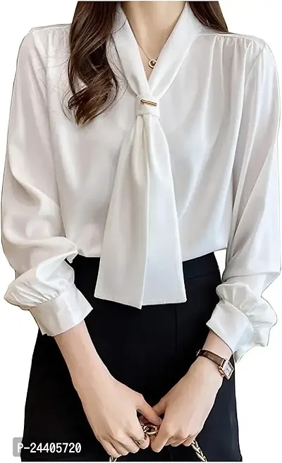 Women Slim Fit Solid Cotton Casual/Formal Shirts for Women Office Wear