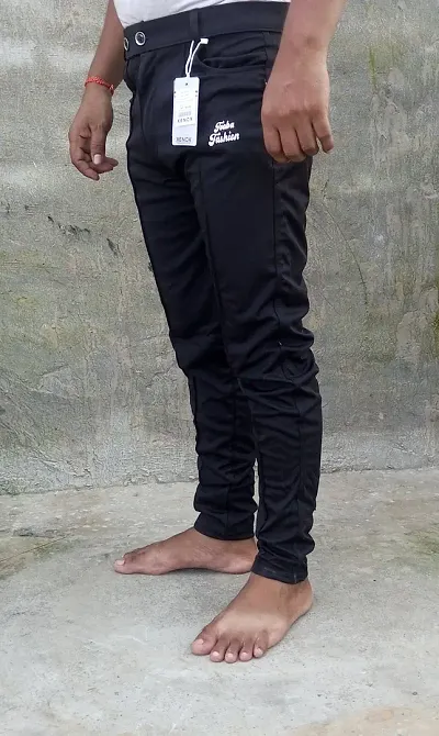 Classic Rayon Solid Track Pants for Men