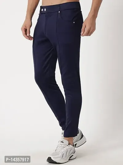 Men Solid BlueTrack Pant-thumb2