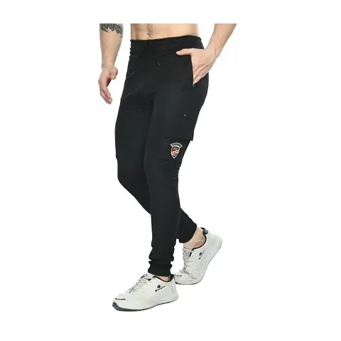 ARCADIAN THREADS Men's Regular Fit Trouser Track Pants Stretchable Lower with Button Style for Training, Running and Workout