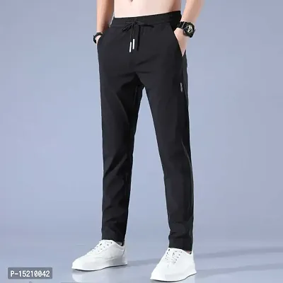 Buy Tuna London Black Solid Polyester Lycra Track Pants For Women (L) Online