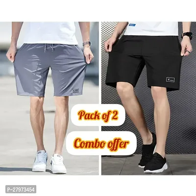 Mens Lycra Full Elastic Sport Wear Stretchable Short Combo Pack of 2-thumb0