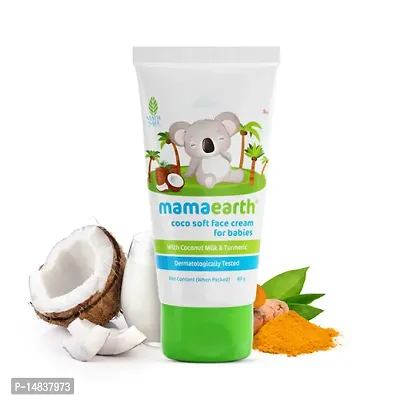 Mamaearth Coco Soft Face Cream With Coconut Milk  Turmeric For Babies (60gm)-thumb0