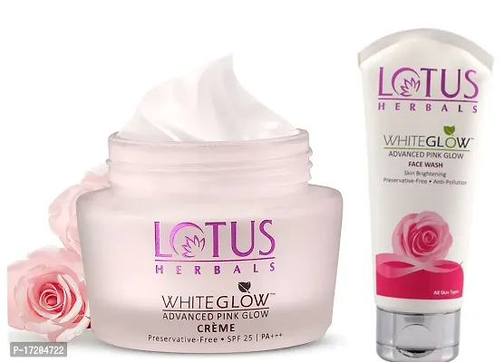 Lotus Herbals Whiteglow Advanced Pink Glow Cream SPF 25 (50 gram) + Lotus Herbals Whiteglow Advanced Pink Glow Face Wash (100gm)