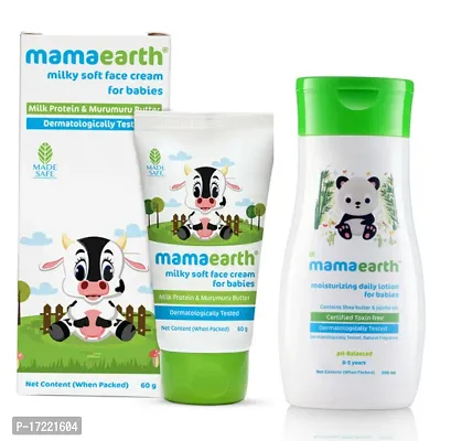 Mamaearth Milky Soft Face Cream for Babies (60gm) + Mamaearth Moisturizing Daily lotion for Babies (200ml)