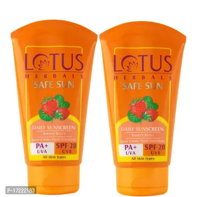 Lotus Herbals Safe Sun Sunscreen Cream - SPF 20 PA+  (50 gm each) pack of 2-thumb0