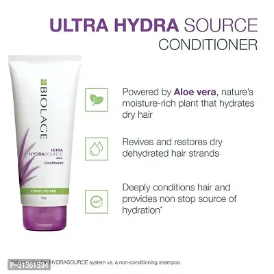 Biolage Hydrasource Plus 2-Step Professional Regime, For Dry Hair, Shampoo + Conditioner(200 ml + 98gm) Pack of 2-thumb2