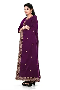 Wine Color Velvet Dupatta-thumb2