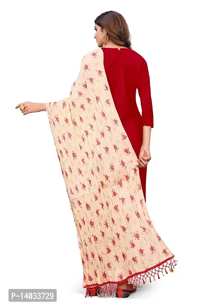 Red Color Poly Georgette Dupatta-thumb4
