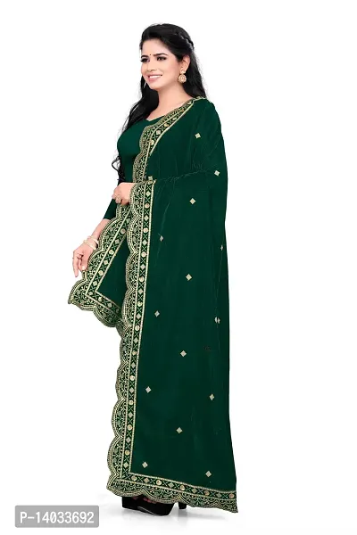 Green Color Velvet Dupatta-thumb3