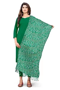 Green Color Poly Georgette Dupatta-thumb1