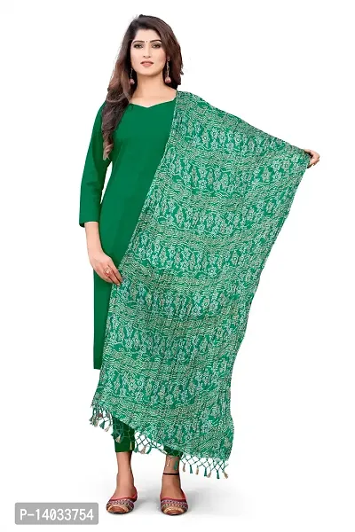 Green Color Poly Georgette Dupatta-thumb2