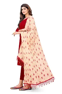 Red Color Poly Georgette Dupatta-thumb2