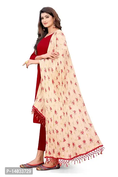 Red Color Poly Georgette Dupatta-thumb3
