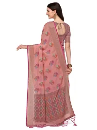 Party Wear Pink Colour Woven Silk Embelished Work Festival Saree-thumb2