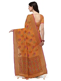 Party Wear Orange Colour Woven Silk Embelished Work Festival Saree-thumb2