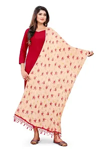 Red Color Poly Georgette Dupatta-thumb1
