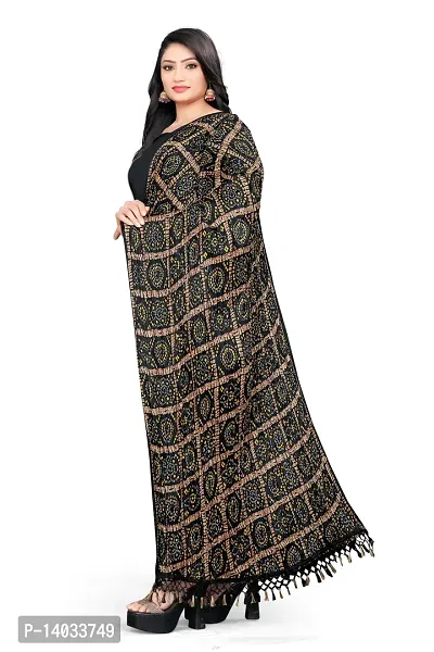 Black Color Poly Georgette Dupatta-thumb3