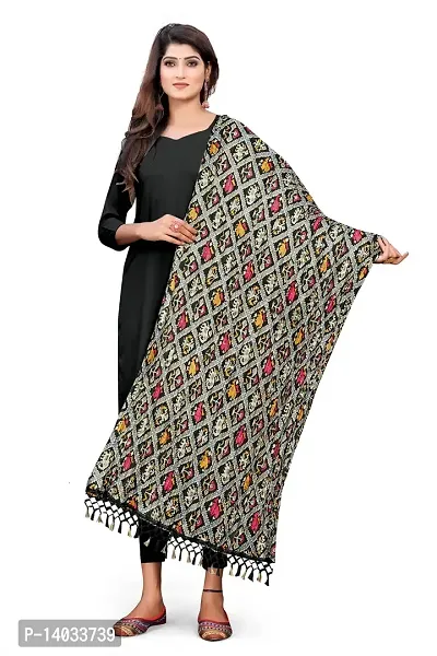 Black Color Poly Georgette Dupatta-thumb2