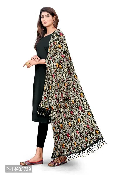 Black Color Poly Georgette Dupatta-thumb3