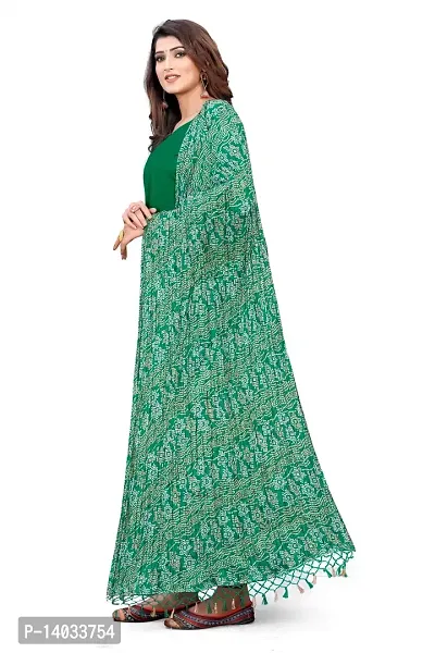 Green Color Poly Georgette Dupatta-thumb3