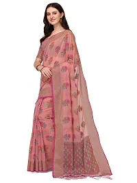 Party Wear Pink Colour Woven Silk Embelished Work Festival Saree-thumb1